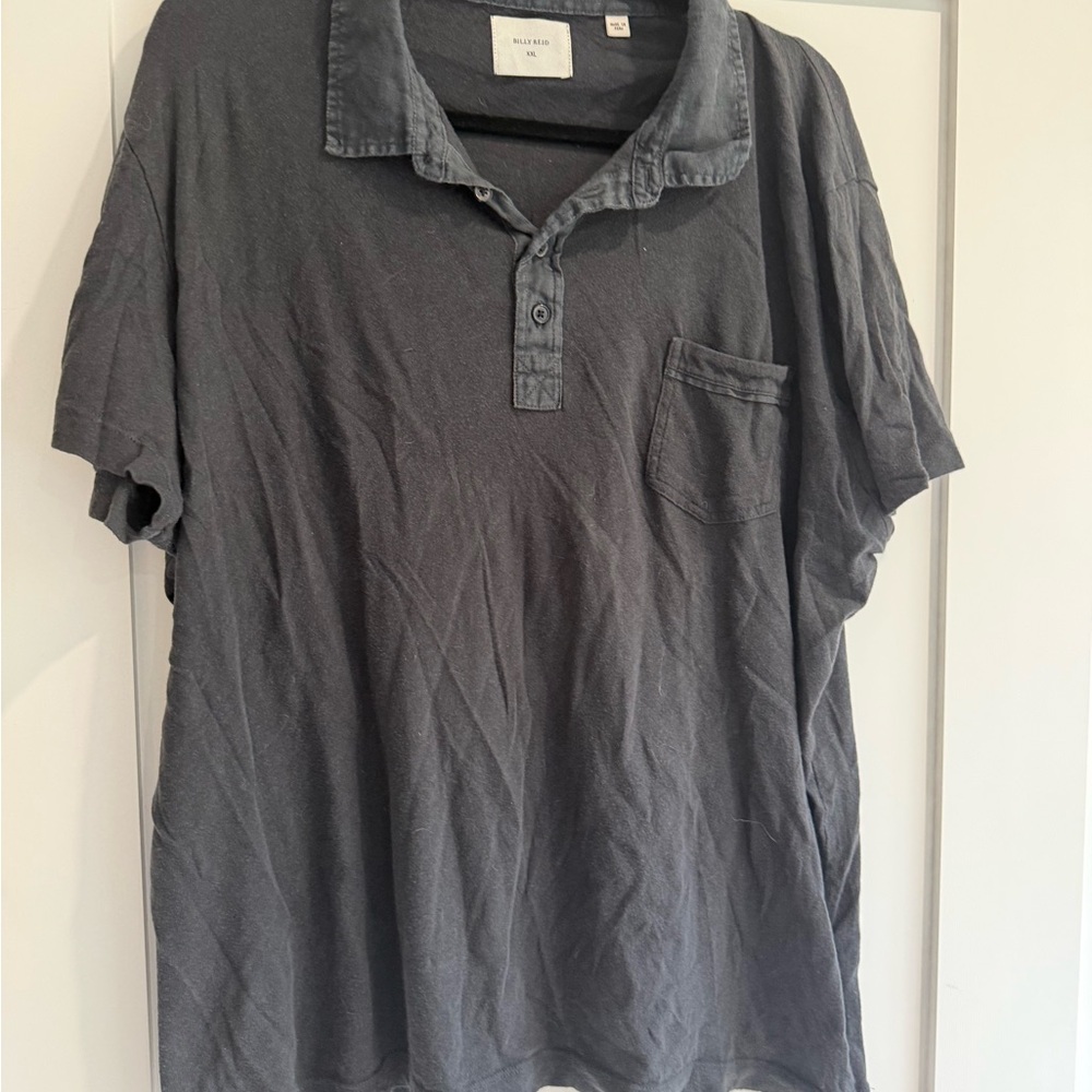 Billy Reid Charcoal Polo Shirt
